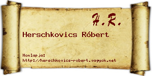 Herschkovics Róbert névjegykártya
